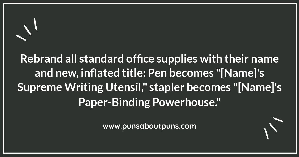 Fake Promotion Prank Ideas: Office Supply Celebration